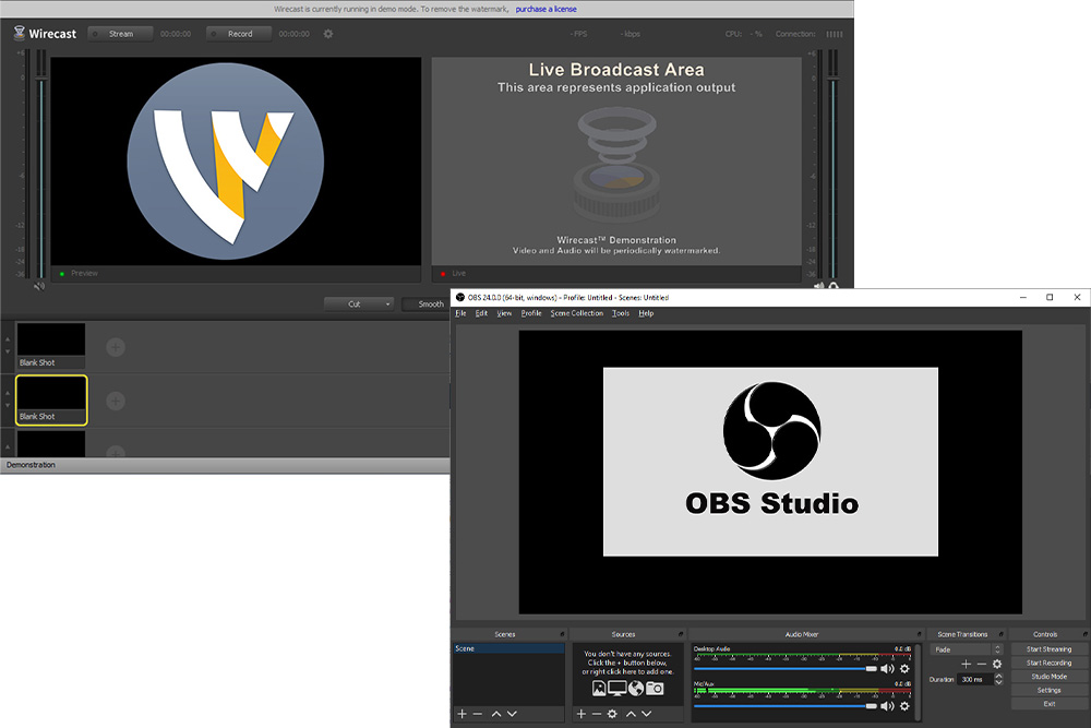 Wirecase OBS Examples with Logos